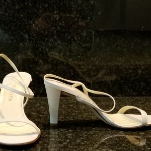 Ann Taylor Blair White Leather Sandals